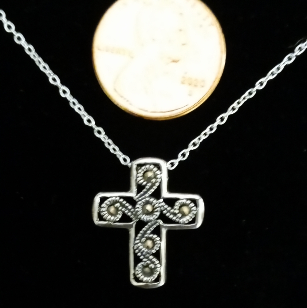 Sterling silver cute little cross necklace